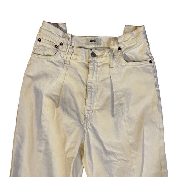 AGOLDE White Pieced Angled Straight-leg Jeans Size 27 - Picture 2 of 5